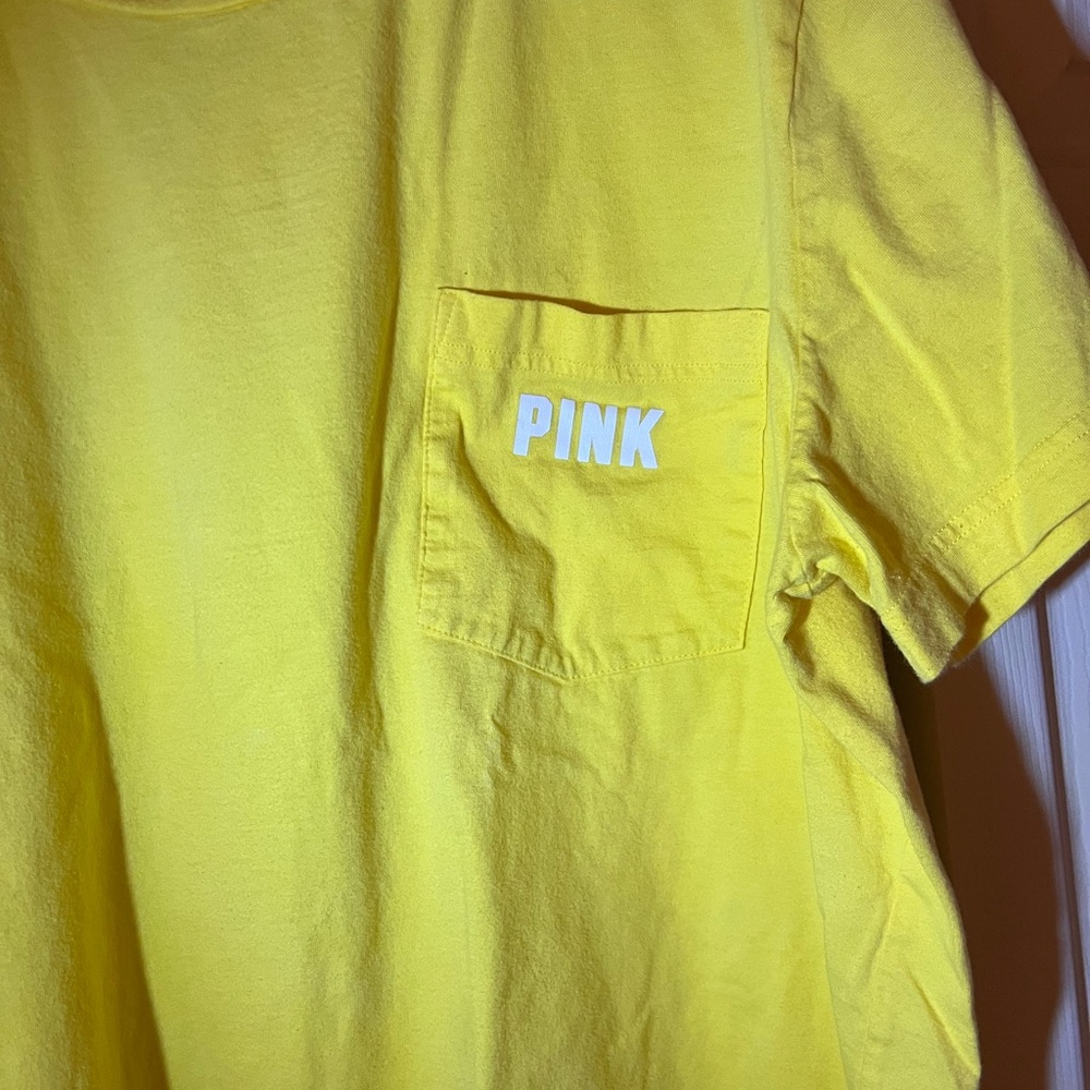 PINK Victoria's Secret Yellow Dog Tee - Picture 2 of 7